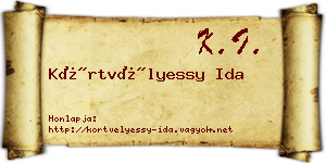 Körtvélyessy Ida névjegykártya
